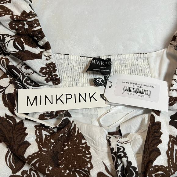 MINKPINK Amara Floral Mini Dress Size Medium NEW Vacation Party Festival Girly - Picture 7 of 12